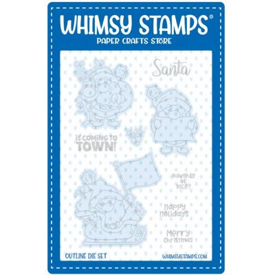 Whimsy Stamps Outline Dies - Santa Comes to Town